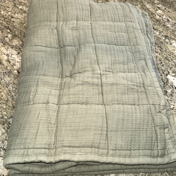 NWOT QUINCE Organic Airy Gauze Box Quilt Sham Set of 2 Standard Olive 5⭐⭐⭐⭐⭐ - Picture 7 of 8